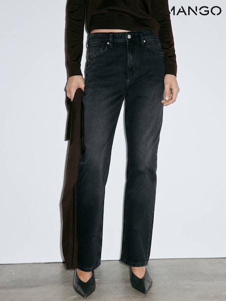Grey - Mango Matilda High Rise Straight Leg Jeans