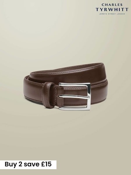 Dark Brown - Regular Charles Tyrwhitt Leather Formal Belt