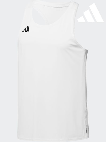 adidas White Adizero Essentials Running Tank Top (312650) | £23