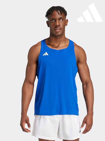 adidas Blue Adizero Essentials Running Tank Top (312753) | £23