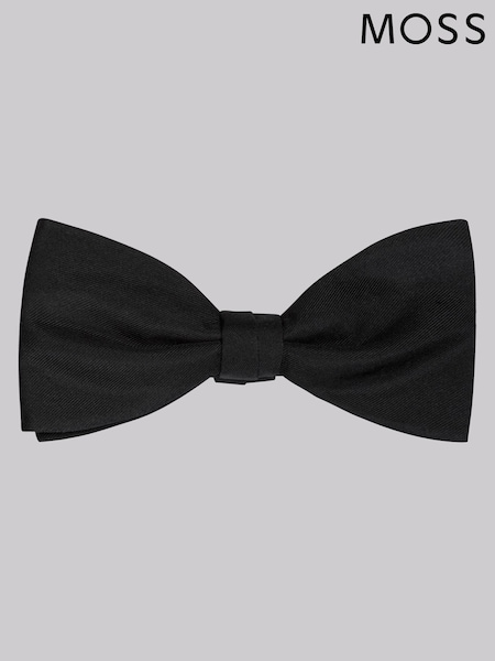 MOSS Black Silk Black Bow Tie (312861) | £25
