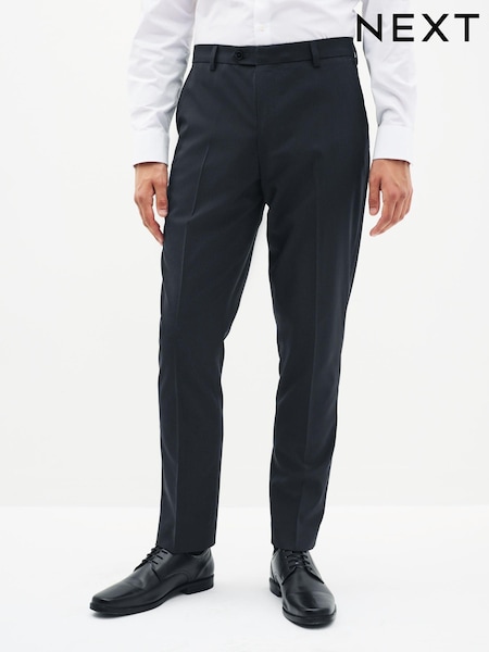 Navy Blue Slim Fit Stretch Smart Trousers (312903) | £24
