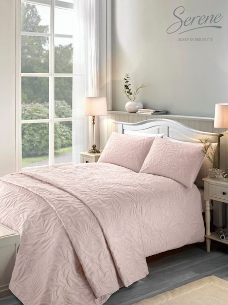 Serene Pink Luana quilted Duvet Cover Set (313204) | £25 - £45