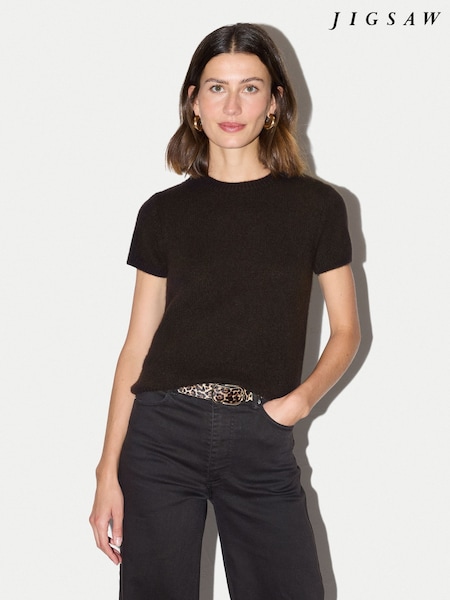 Brown - Jigsaw Cashmere T-shirt