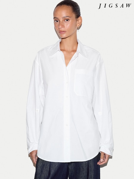 White - Jigsaw Oversized Cotton Shirt
