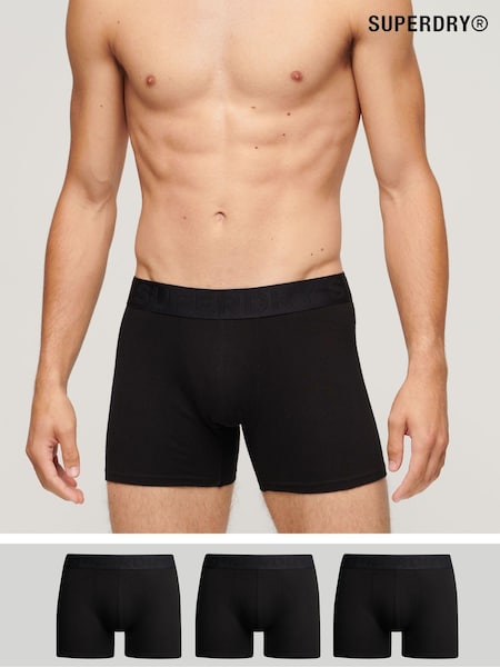 Superdry Black 100% Cotton Boxer Shorts 3 Packs (314467) | £30