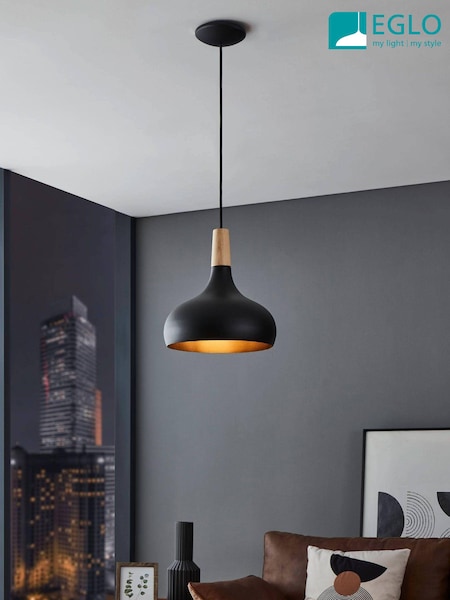 Eglo Black Sabinar Modern 1P20 Ceiling Light Pendant (314478) | £74