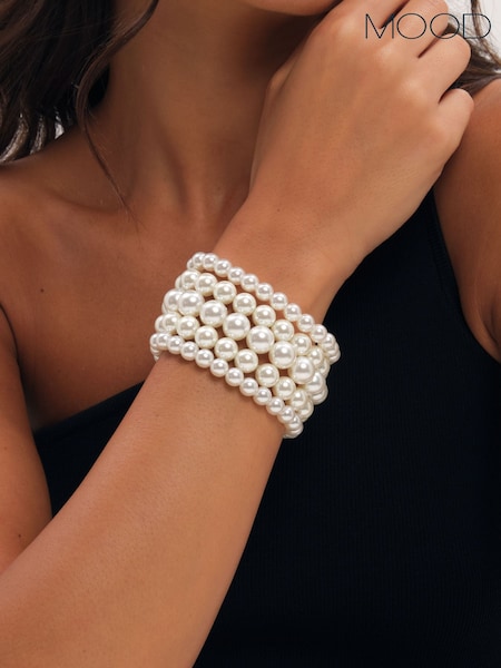 Gold Tone - Mood Pearl Stretch Multipack Bracelet