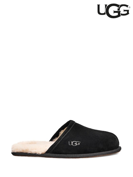 UGG Black Faux Fur Lined Scuff Slippers (315144) | £90