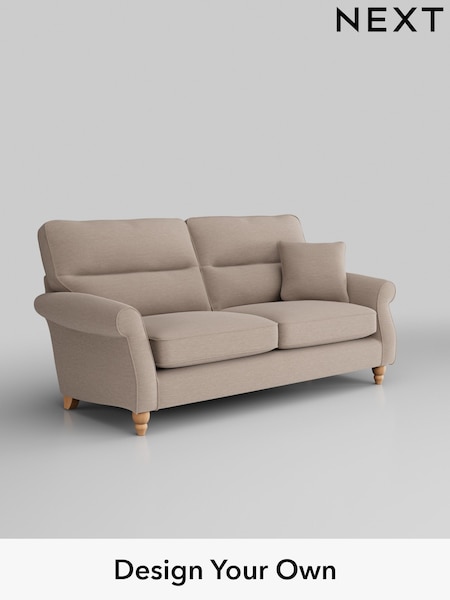 Fine Chenille Easy Clean/Mid Taupe Brown Ashford Highback (315414) | £1,425