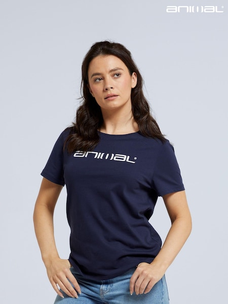 Animal Aqua Blue Womens Marina Logo 100% Cotton T-Shirt (315703) | £29