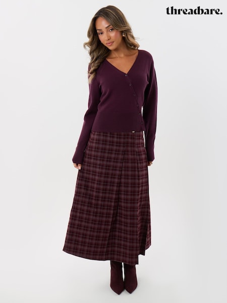 Red - Threadbare Midaxi Buckle Wrap Skirt