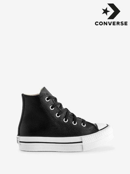 Converse Black Junior All Star Eva Lift Leather Trainers (315969) | £55