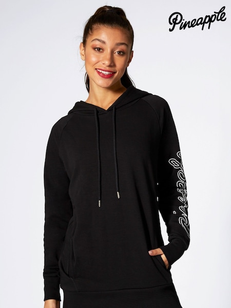 Pineapple Dark Black Womens Longline Hoodie (315988) | £36