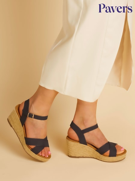 Pavers Navy Pavers Lightweight Platform Espadrilles (316013) | £35