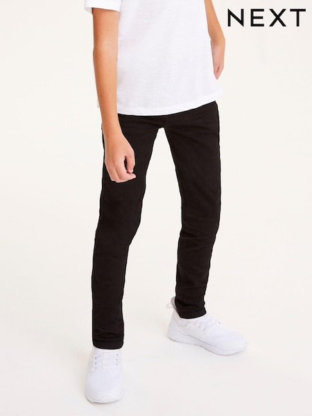 Black Denim Skinny Fit Mega Stretch Adjustable Waist Jeans (3-16yrs) (316063) | £14 - £19