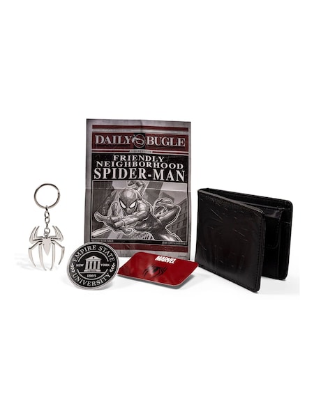 Black - Regular Spiderman Wallet And Keyring Collectors Gift Set