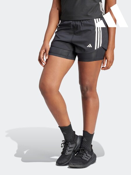 adidas Black 3 Strip 2-in-1 Shorts (317295) | £22