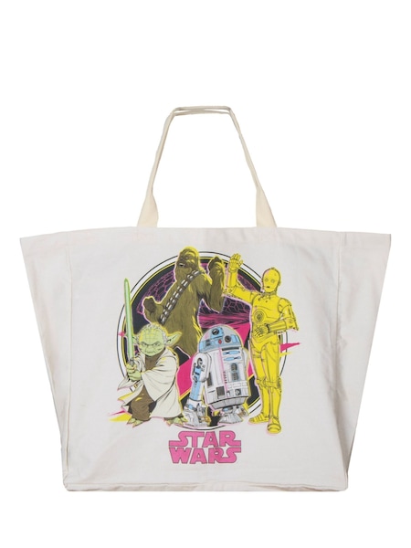 Cream - Regular Star Wars Canvas Shopping Tote Bag For Travel, Everyday Wear And School