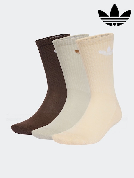adidas Originals Brown Trefoil Crew Socks 6 Pack (318201) | £20