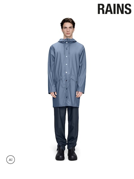 Blue - Regular Rains Long Waterproof Jacket