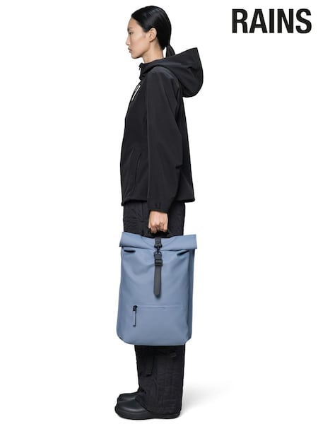 Blue - Regular Rains Rolltop Waterproof Rucksack