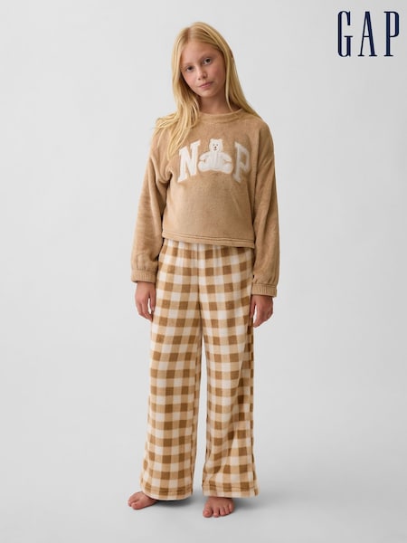 Tan Brown Gingham - Gap Cosy Pyjama Bottoms (6-13yrs)