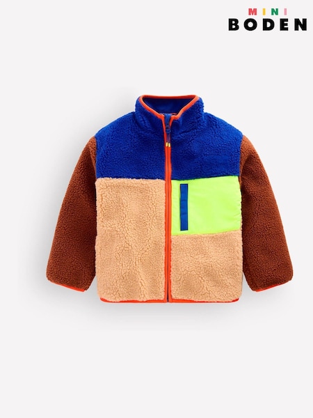 Brown - Boden Cosy Borg Mix Jacket