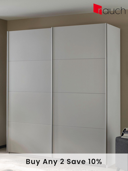 Rauch Grey 1.8m Sliding Cameron Wood Sliding Semi Fitted Wardrobe (320275) | £620