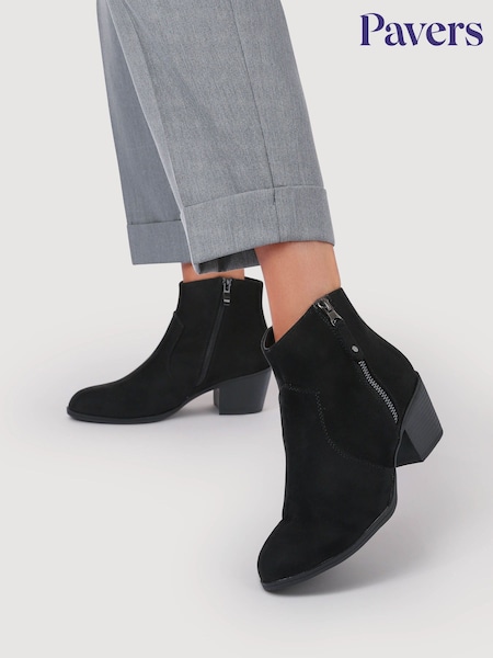 Black - Pavers Western-heeled Ankle Boots