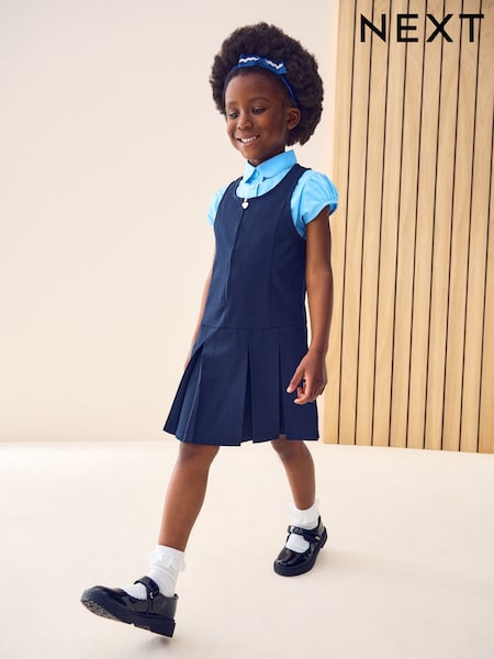 Navy Blue Regular Fit Zip Front School Pinafore (3-14yrs) (321926) | £9 - £12