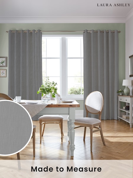 Laura Ashley Steel Swanson Made to Measure Curtains (322897) | £100
