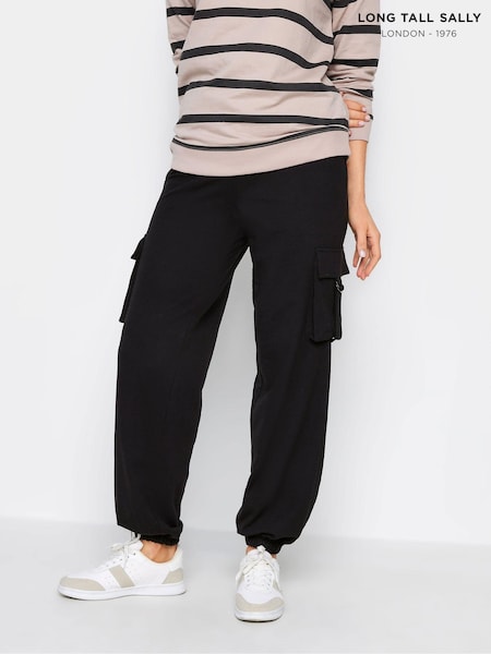 Long Tall Sally Black Cargo Joggers (322938) | £29