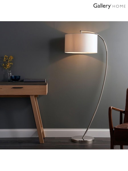 Gallery Home Silver Flin Nickel Floor Lamp (323356) | £232