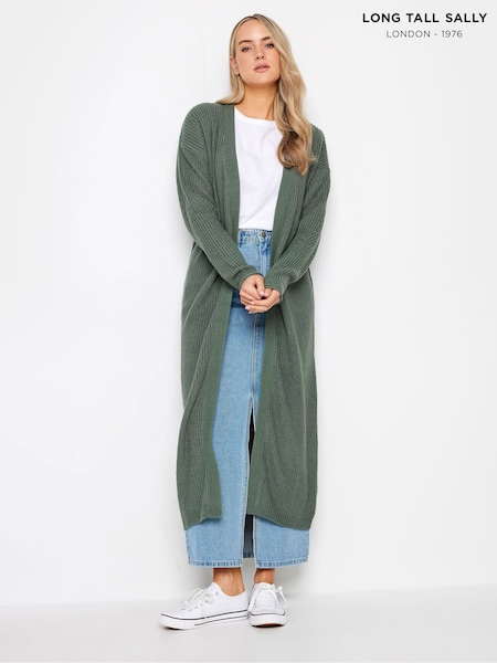 Long Tall Sally Green Longline Ribbed Cardigan (323391) | £32