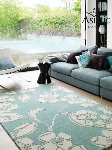 Asiatic Rugs Blue Matrix Floral Wool Rich Rug (323476) | £142 - £436