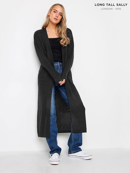 Long Tall Sally Black Longline Ribbed Cardigan (323497) | £32