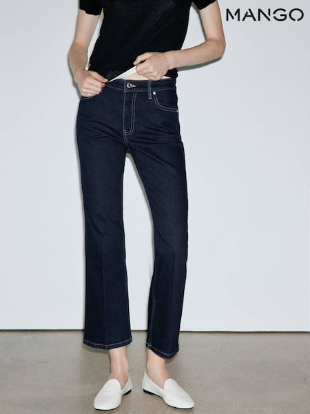 Blue - Mango Sienna Ankle Crop Straight Jeans