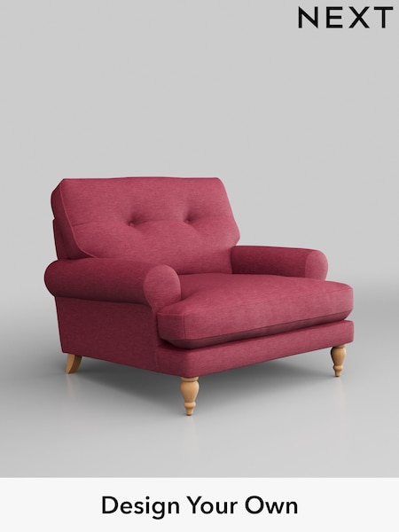 Fine Chenille Easy Clean/Mid Raspberry Pink Erin Buttoned Back Deep Relaxed Sit (325860) | £925