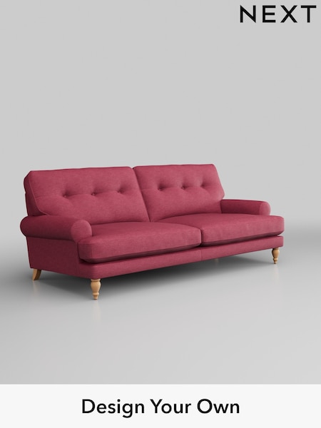 Fine Chenille Easy Clean/Mid Raspberry Pink Erin Buttoned Back Deep Relaxed Sit (325860) | £1,425