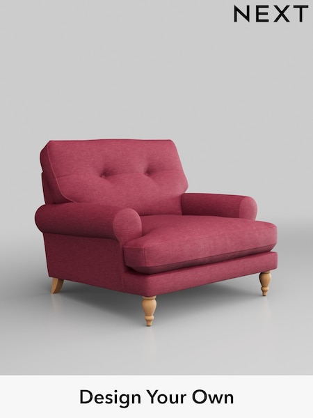Fine Chenille Easy Clean/Mid Raspberry Pink Erin Buttoned Back Deep Sit (325880) | £875