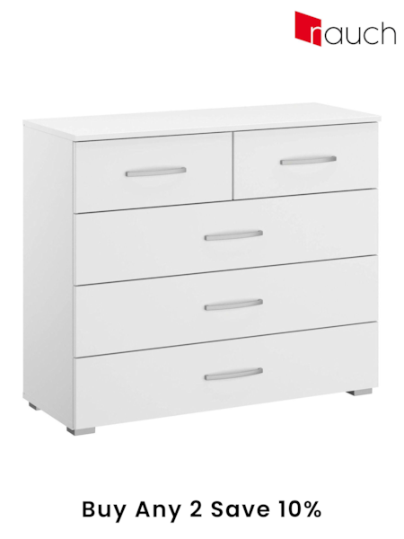 Rauch White Cameron 5 Drawer Multi Chest (326105) | £344