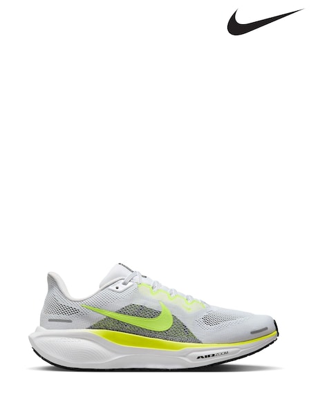 Nike White/Yellow Pegasus 41 Road Running Trainers (326311) | £80