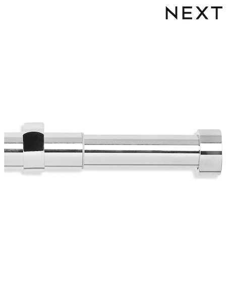 Chrome Stud Finial Extendable 35mm Curtain Pole Kit (327536) | £60 - £80