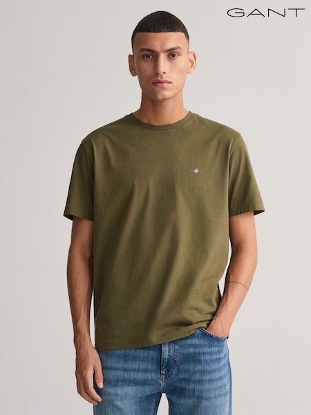 GANT Green 100% Cotton Shield Logo T-Shirt (327589) | £40