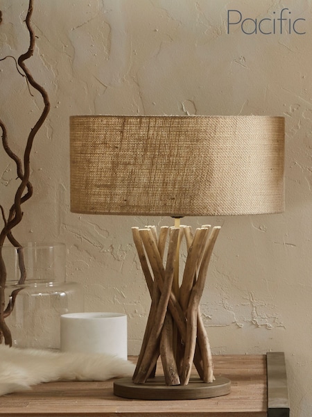 Pacific Natural Derna Driftwood & Natural Jute Table Lamp (328851) | £150