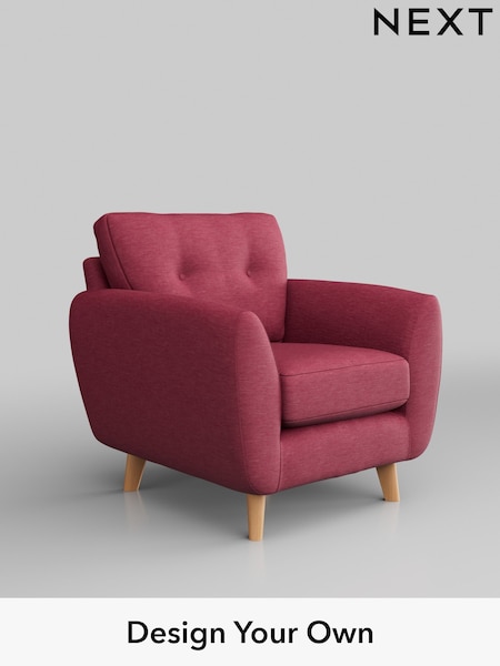 Fine Chenille Easy Clean/Mid Raspberry Pink Wilson Buttoned Back (329197) | £599