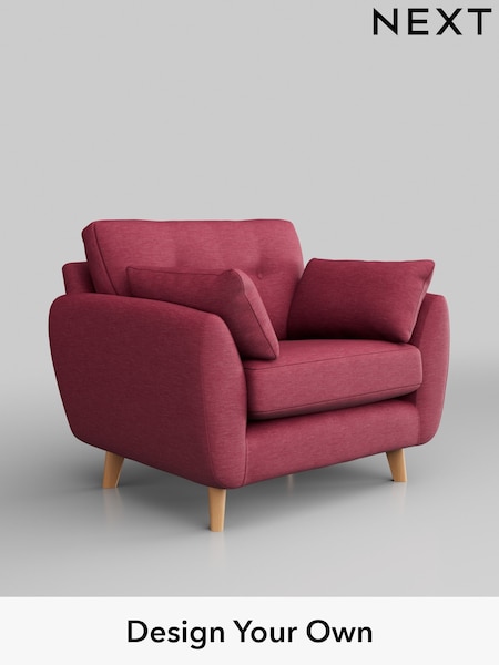 Fine Chenille Easy Clean/Mid Raspberry Pink Wilson Buttoned Back (329197) | £699