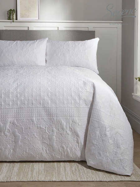 Serene White Avery Stripe So Soft Duvet Cover Set (329410) | £25 - £45