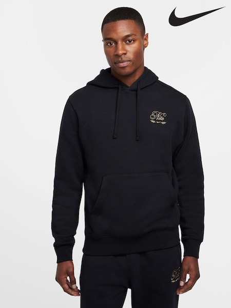 Nike Black Club Embroidered Pullover Hoodie (329781) | £65